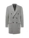 Fay Double-breasted Wool Jersey Coat In Gray