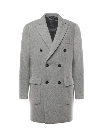 Fay Double-breasted Wool Jersey Coat In Gray