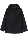 Fay Short Parka In Dark Blue Technical Poplin In Blue