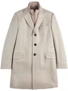 Fay Structured Light Beige Cashmere Coat With Notch Lapels And Flap Pockets In Neutral