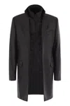 Fay Men Double Coat In Wool And Cashmere Cloth In Black