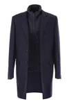 Fay Men Double Coat In Wool And Cashmere Cloth In Blue