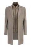 Fay Double Coat In Wool And Cashmere Cloth In Brown