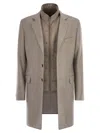 Fay Men Double Coat In Wool And Cashmere Cloth In Brown