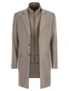 Fay Men Double Coat In Wool And Cashmere Cloth In Brown