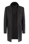 Fay Men Double Coat In Wool And Cashmere Cloth In Gray