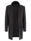 Fay Men Double Coat In Wool And Cashmere Cloth In Gray