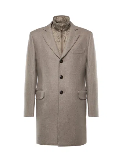 Fay Double Coat In Wool And Cashmere Cloth In Gray