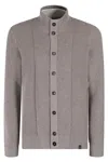 Fay Double Front Cardigan In Grey