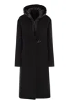 Fay Women Double Front Coat In Wool And Cashmere In Black