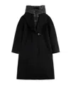 Fay Double Front Coat In Wool And Cashmere In Black