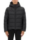 Fay Double Front Puffer Jacket With Hood And Matte Finish In Black
