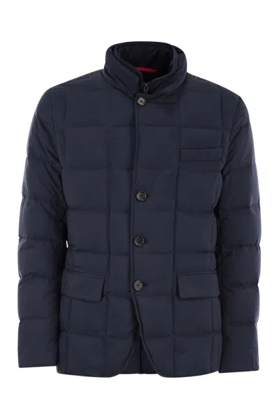Fay Double-front Down Jacket In Blue