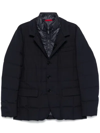 Fay Double-front Down Jacket In Blue