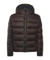 Fay Double-front Down Jacket In Calendered Poplin In Brown
