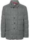 Fay Quilted Jacket In Virgin Wool Padded With Goose Down. In Grey