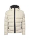 Fay Double-front Down Jacket In Calendered Poplin In Neutral