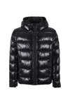 Fay Double Front Feather Jacket In Nylon In Black