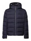 Fay Double Front Feather Jacket In Nylon In Blue