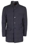 Fay Double Front Long Jacket In Blue
