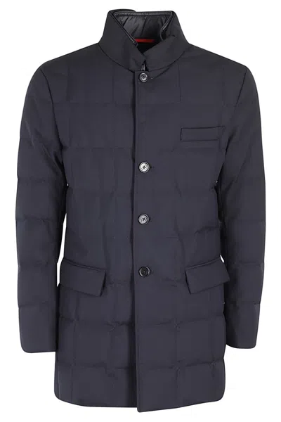 Fay Double Front Long Jacket In Blue