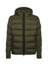 Fay Double-front Nylon Down Jacket In Green