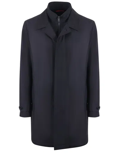 Fay Double Front Nylon Jacket In Blue