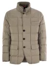 Fay Double-front Quilted Checked Down Jacket In Green