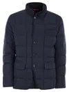 Fay Double-front Quilted Jacket With Water-repellent Finish In Blue
