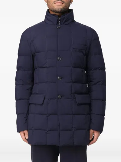 Fay Double-front Quilted Puffer Jacket In Blue