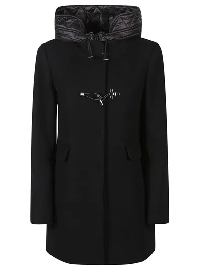 Fay Double Front Toggle Coat In Nero