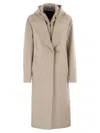 Fay Double Front Wool Jersey Coat In Gold