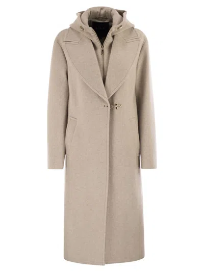 FAY FAY DOUBLE FRONT WOOL JERSEY COAT