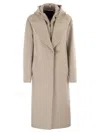 Fay Women Double Front Wool Jersey Coat In Neutral