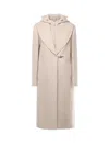 Fay Double Front Wool Jersey Coat In Neutral