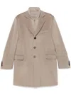 Fay Double-layer Coat In Brown