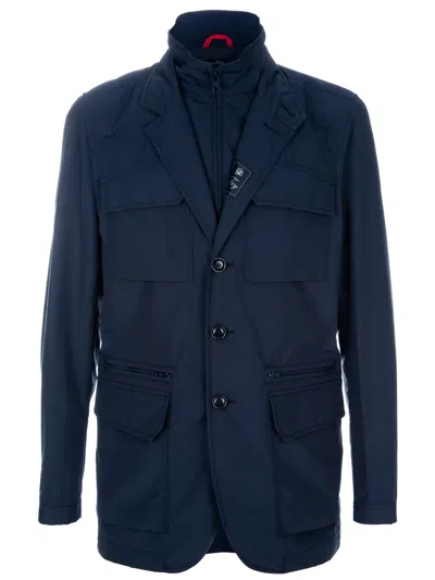 Fay Double Layer Jacket In Blue