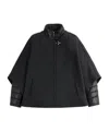 Fay Double-layer Shawl Cotton Coat In Black