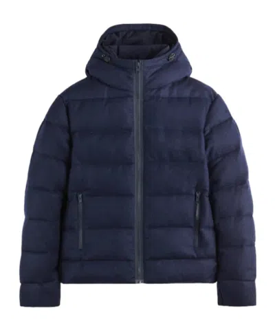 Fay Double-zip Hooded Coat In Blue