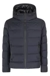 Fay Double Front Feather Jacket In Nylon In Blue