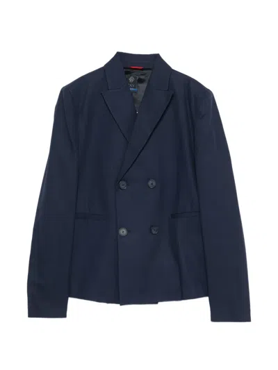 Fay Double-breasted Blazer In Blue