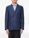 Fay Double-breasted Blazer In Blue