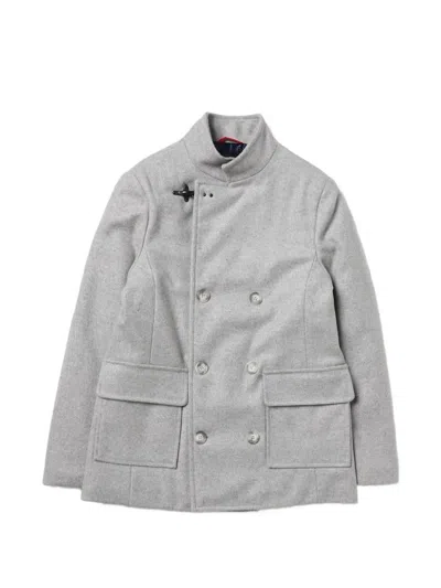Fay Kids' Double-breasted Coat In Gray