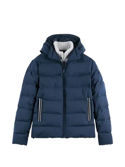 Fay Double-front Down Jacket In Blue