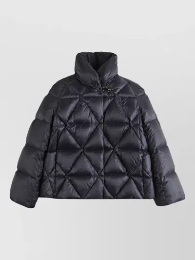 Fay Down Cape Coat In Black