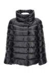 Fay Glossy Quilted Down Coat With Structured Collar In Black