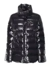 Fay Glossy Quilted Down Coat With Structured Collar In Black