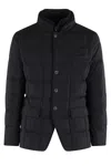 Fay Structured Double-breasted Down Jacket With Smooth Finish In Multi