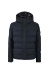 Fay Double Front Feather Jacket In Blu Scuro/nero