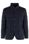 Fay Structured Double-breasted Down Jacket With Smooth Finish In Multi